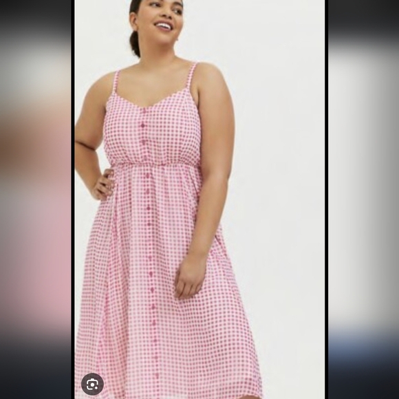 torrid Dresses & Skirts - NWT TORRID Hot Pink Gingham Button Midi  Sundress..SIZE:2